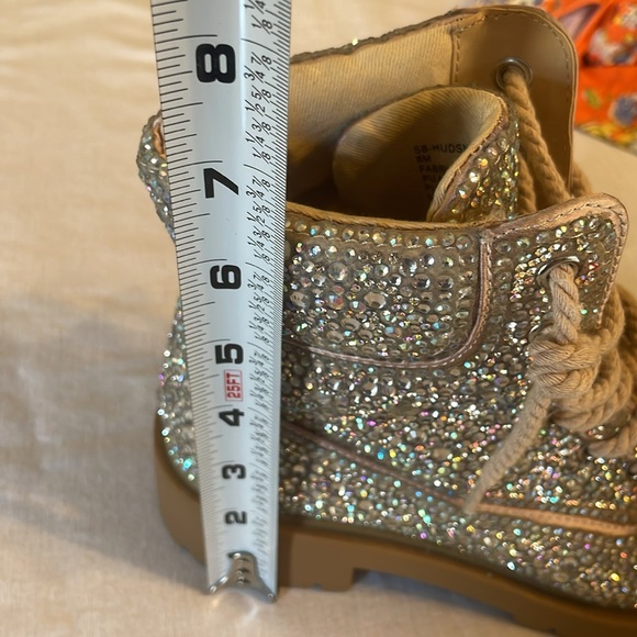 Betsey Johnson HUDSN RHINESTONES Combat Boots - Picture 12 of 12